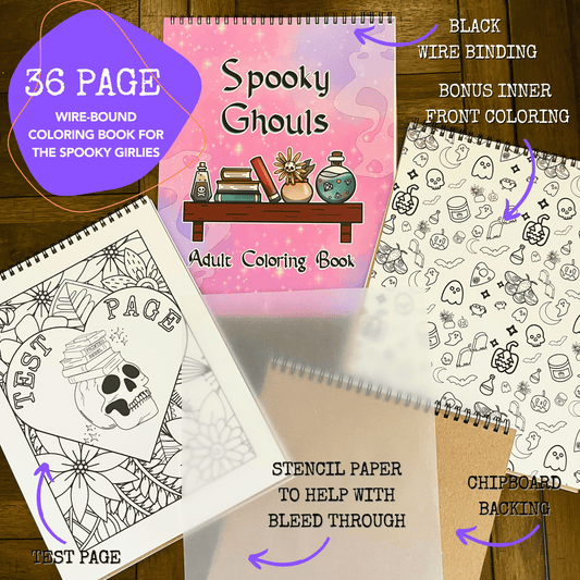 The Spooky Ghouls Coloring Book l Adult Coloring Books l Fall Coloring Books l Halloween Coloring Books