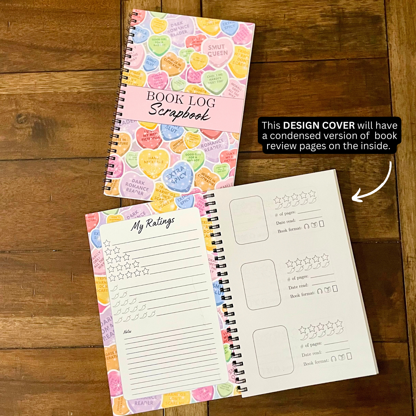 My Book Log Scrapbook for Book Readers l Book Tracking l Spicy Readers l Stationary Gifts