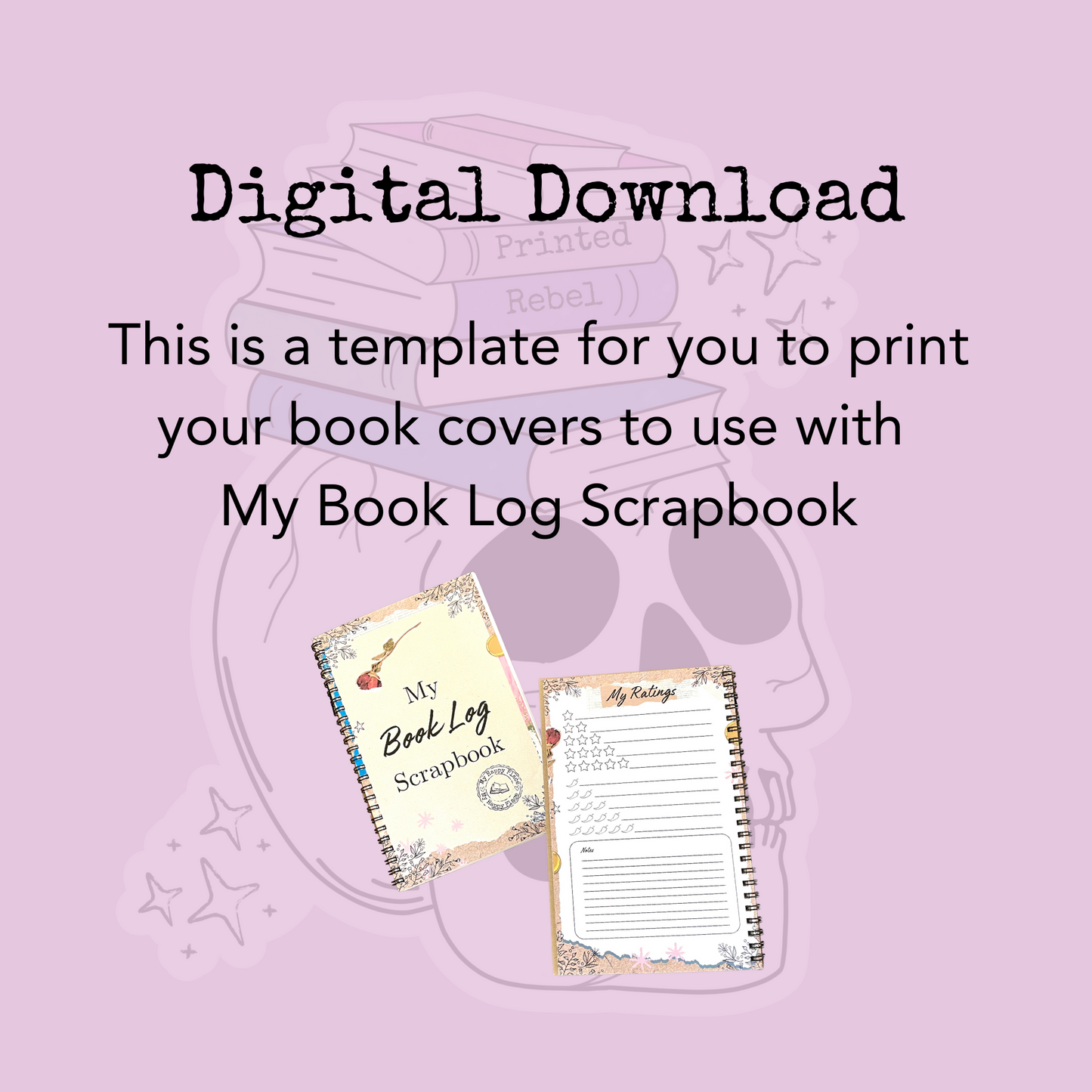 My Book Log Scrapbook Template to Print Out Book Covers l Digital Download