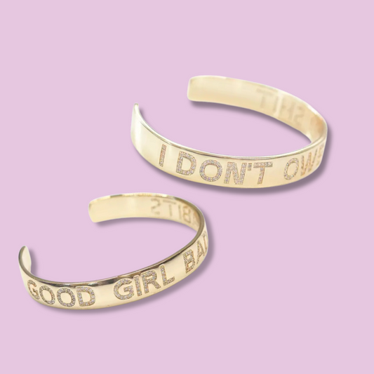 Adjustable Gold Pave Stone Bangle Bracelet