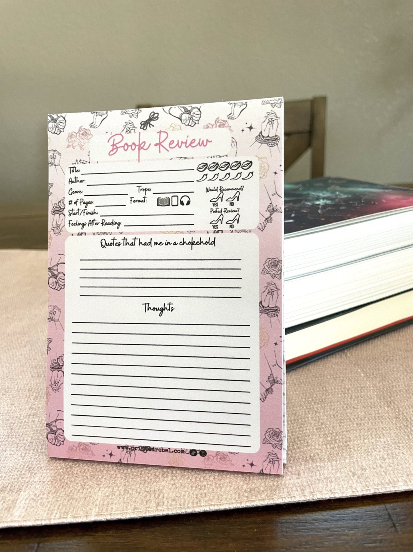 Book Review Post-It Notes for Adult Romance Book Readers l Stationary Gifts l Book Club