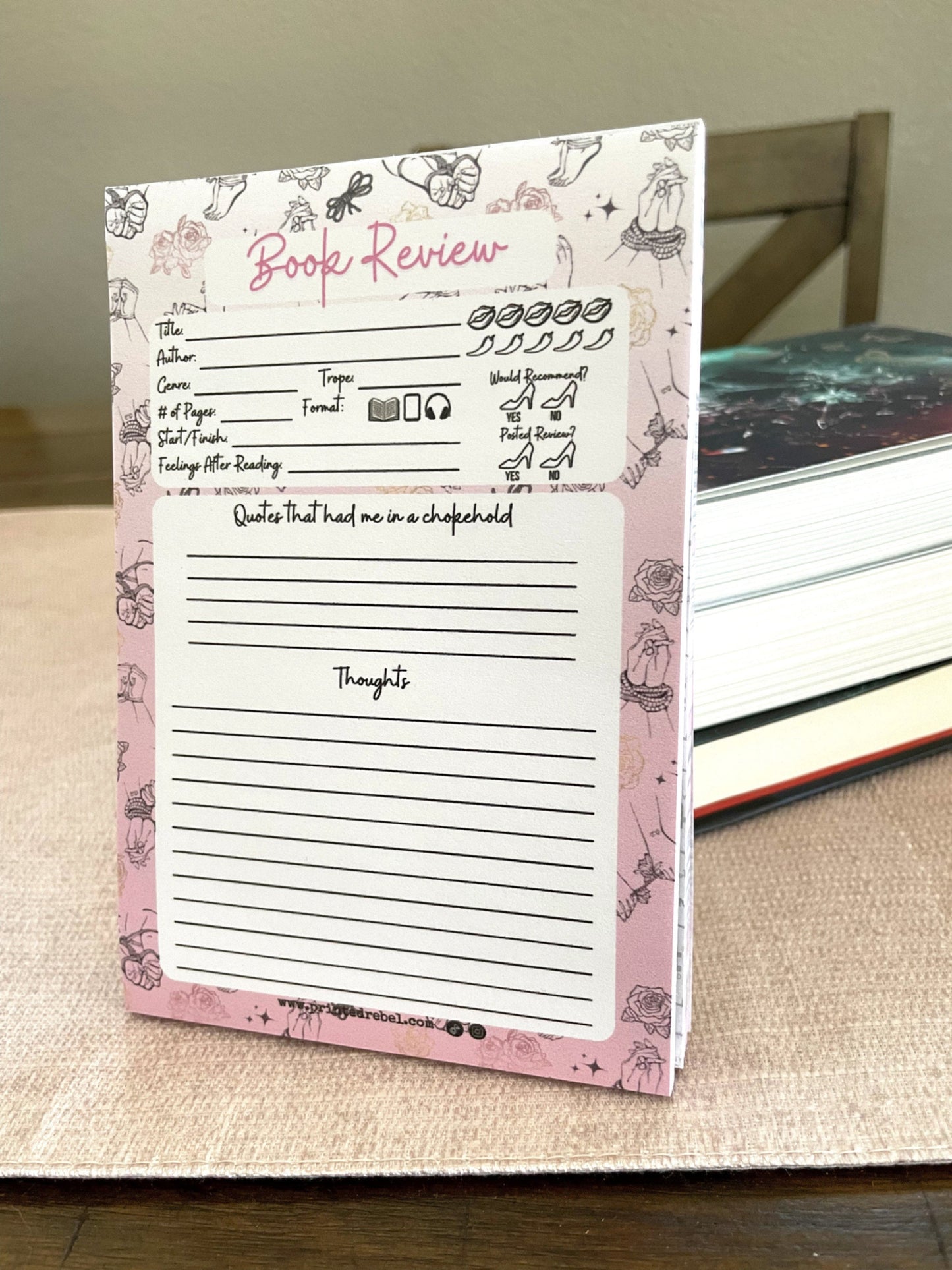 Book Review Post-It Notes for Adult Romance Book Readers l Stationary Gifts l Book Club