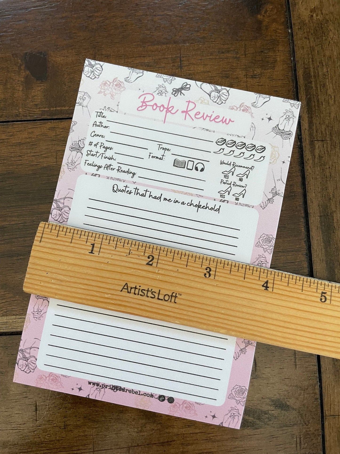 Book Review Post-It Notes for Adult Romance Book Readers l Stationary Gifts l Book Club