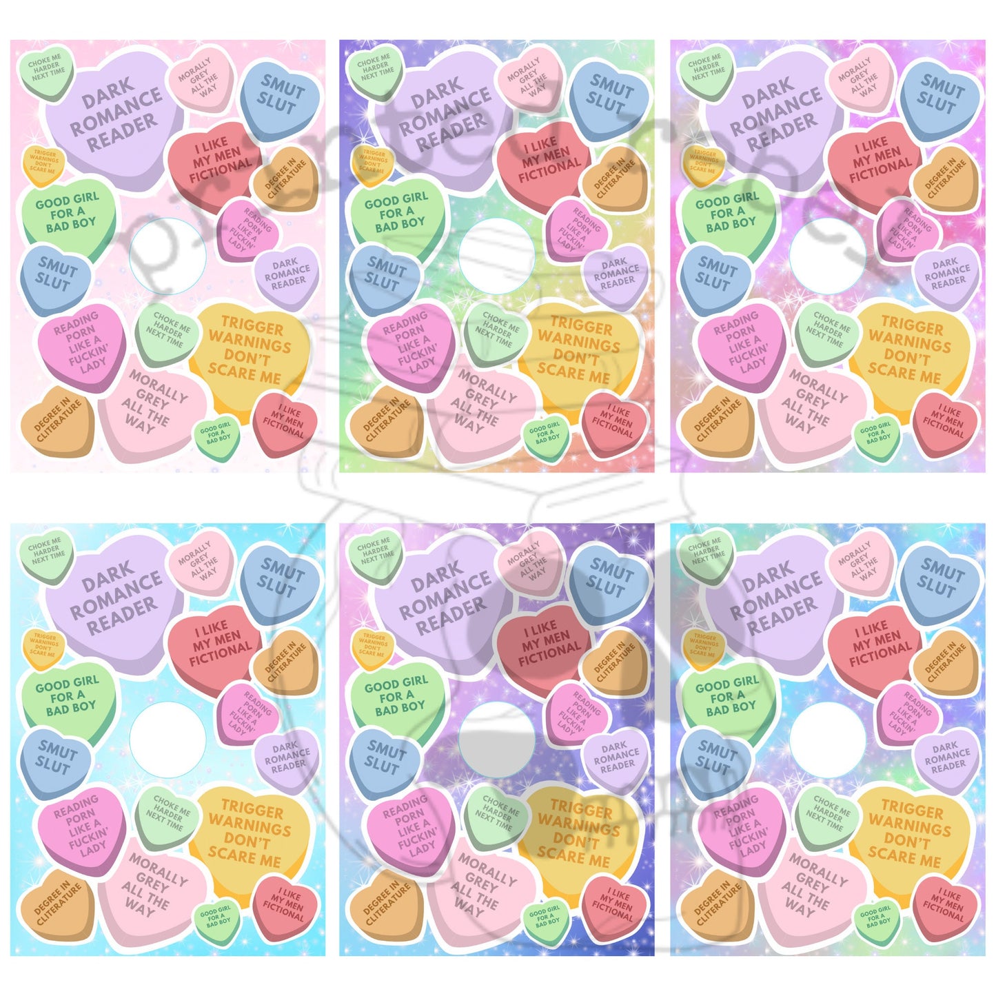 Smutty Candy Heart Ereader Case Insert l Digital Download